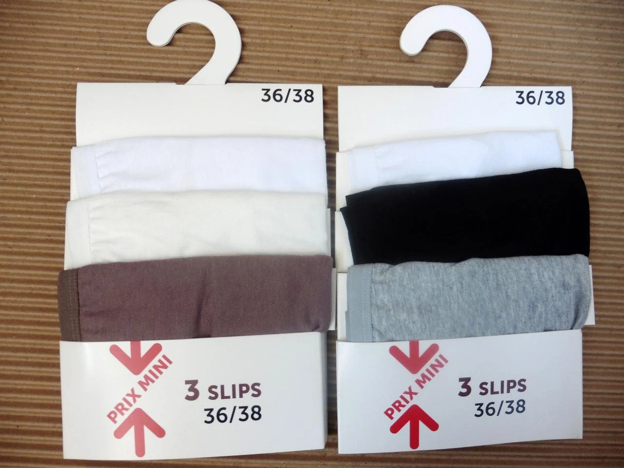 2 packs de 3 slips unis 36